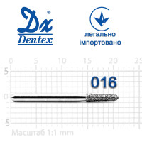 Бор Dentex алмазный на турбинный наконечник 222 диаметр 016 1шт -