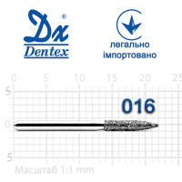 Бор Dentex алмазный на турбинный наконечник 343 диаметр 016 1шт