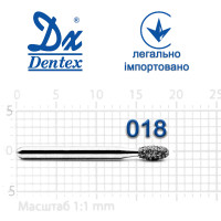 Бор Dentex алмазний на турбінний наконечник 396 діаметр 018 1шт