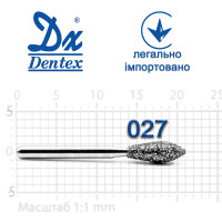 Бор Dentex алмазний на турбінний наконечник 419 діаметр 027 1шт