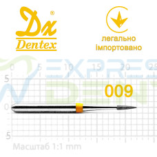Бор Dentex алмазный на турбинный наконечник XF165 диаметр 009 1шт