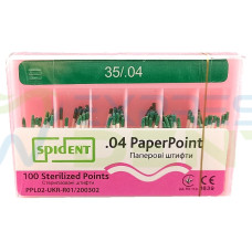 Паперовий штифт Spident №35, 04, 100шт. Паперовий штифт Spident №35, 04, 100шт.