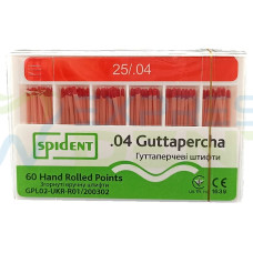 Гутаперчевий штифт Spident №25, 04, 60шт.