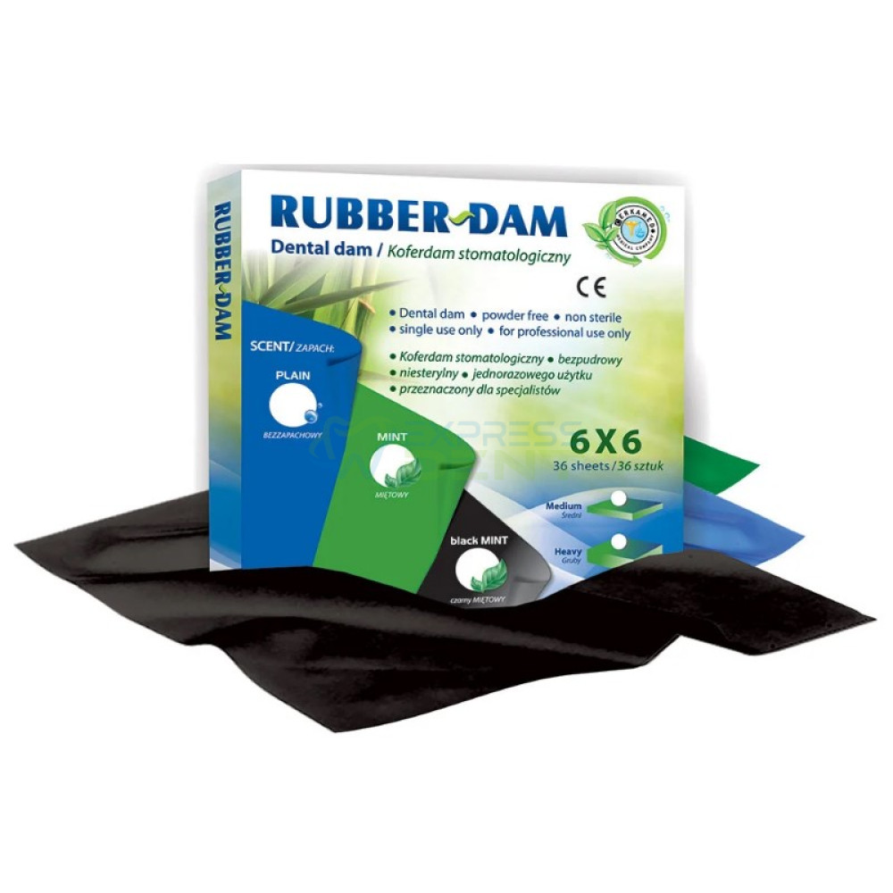 Раббердам платки Rubber-Dam Cerkamed, синие medium, 36шт.