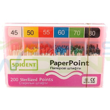 Паперовий штифт Spident №45-80, 02, 200шт. Паперовий штифт Spident №45-80, 02, 200шт.