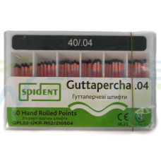 Гутаперчевий штифт Spident №40, 04, 60шт. Гутаперчевий штифт Spident №40, 04, 60шт.