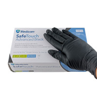 MedicomSafeTouch Nitrile Black L плотные перчатки 5 г
