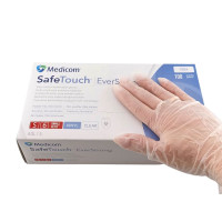 Перчатки MedicomSafeTouch Винил без пудры S, 100шт.