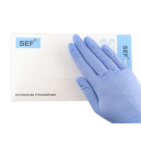 Рукавички SEF, Нітрил XS, світлий фіолет, 100шт. 