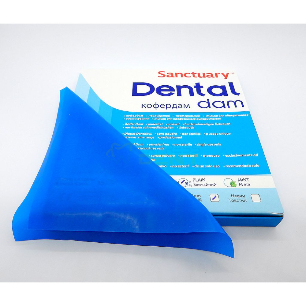 Sanctuary Dental Dam шарфы, синие средние, 36шт.