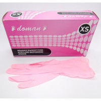 Рукавички Doman, Нітрил XS, рожеві, 100шт.