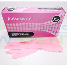 Рукавички Doman, Нітрил XS, рожеві, 100шт.