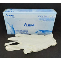 Перчатки Игар IGAR, Латекс без пудры L, 100шт.