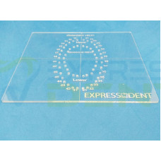 Трафарет для розмітки раббердам коффердам хусток, матеріал 2мм акрил, EXPRESSDENT