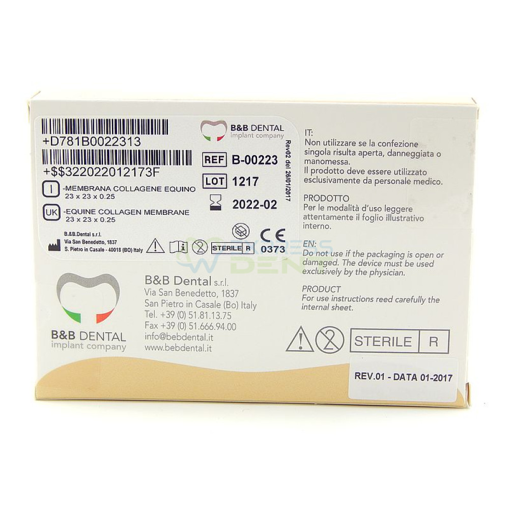 Мембрана колагенова T-Barrier Membrane, 23*23*0,25мм, уп.2шт