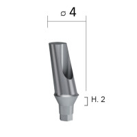 Абатмент титановый угловой 15*, высота ясная h=2мм диаметр 4мм INN-2111