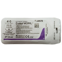 Шовный материал викрил VICRYL USP 4/0 70см полифилам, 19мм, 3/8, обратно-режущая