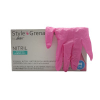 Рукавички Style, Нітрил M, grenadine, гренадин, 100шт.