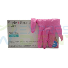 Рукавички Style, Нітрил M, grenadine, гренадин, 100шт.