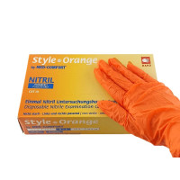 Рукавички Style, Нітрил S, orange, помаранчеві, 100шт.