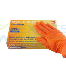 Рукавички Style, Нітрил S, orange, помаранчеві, 100шт.