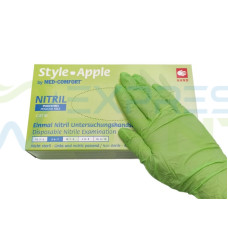 Рукавички Style, Нітрил M, apple, салатові, 100шт.