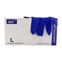 Перчатки SEF, Нитрил L, черный фиолет, 200 шт.
