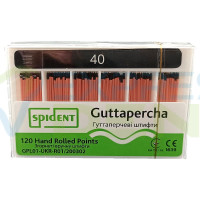 Булавка гуттаперчевая Spident No40, 02, 120шт. 