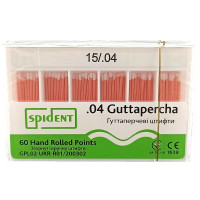 Гуттаперчевый штифт Spident №15, 04, 60шт.