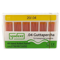 Гуттаперчевый штифт Spident №20, 04, 60шт.