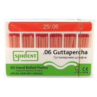 Гуттаперчевый штифт Spident №25, 06, 60шт.