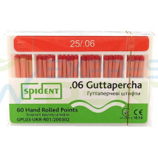 Гутаперчевий штифт Spident №25, 06, 60шт.
