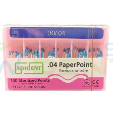 Паперовий штифт Spident №30, 04, 100шт. Паперовий штифт Spident №30, 04, 100шт.