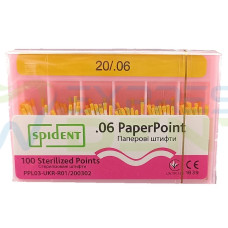 Паперовий штифт Spident №20, 06, 100шт. Паперовий штифт Spident №20, 06, 100шт.