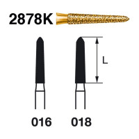 Бор Komet Dental 2878K.314.016 алм. на турб., 1шт.