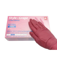 Рукавички Style, Нітрил M, grape, бордові, 100шт.