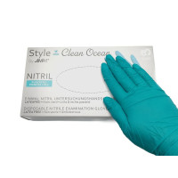Рукавички Style, Нітрил M, ocean green, бірюзові, 100шт.