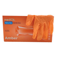 Рукавички MEDIOK, Нітрил XS, amber помаранчеві, 100шт.