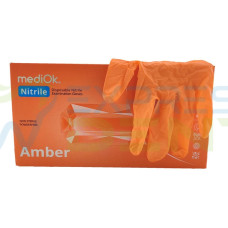 Рукавички MEDIOK, Нітрил M, amber помаранчеві, 100шт.