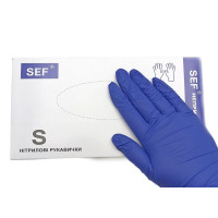 Перчатки SEF, Нитрил S, черный фиолет, 200 шт.