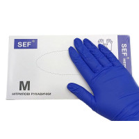 Рукавички SEF, Нітрил M, темний фіолет, 200 шт. 