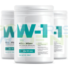 Салфетки Ezmedix EZs-wipes W-1 дезинфицирующие, пропитанные спиртовым раствором, 160*160мм, 120шт. в