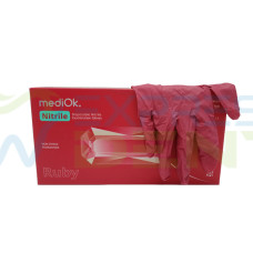 Рукавички MEDIOK, Нітрил XS, ruby бордові, 100шт.