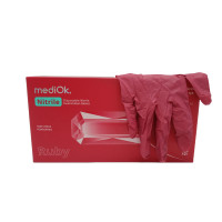 Перчатки MEDIOK, Нитрил S, ruby бордовые, 100шт.