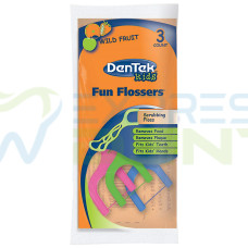 Дентек Kids Fun flossers дитячі міжзубні флос-зубочистки з ароматом диких фруктів, 3шт