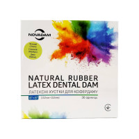 Раббердам хустки Novadam Dental Dam, жовто-зелені (аромат дині), medium, 36шт.