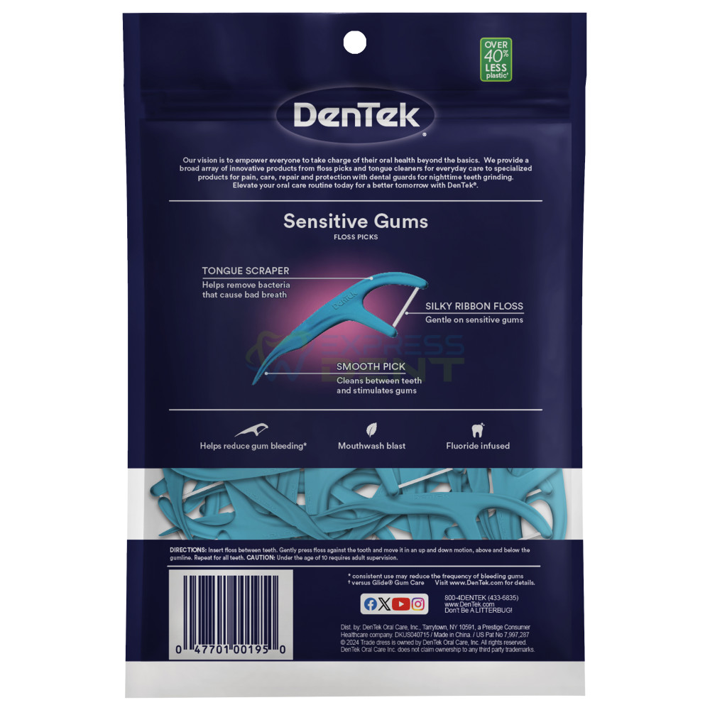 Дентек Sensetive Gums міжзубні флос-зубочистки, для чутливих ясен, 150шт.