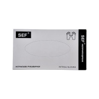 Перчатки SEF, Нитрил XS, черные, 100 шт. (плотные 4,0г)