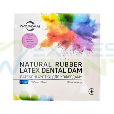 Раббердам хустки Novadam Dental Dam, рожеві (аромат троянди), medium, 36шт.