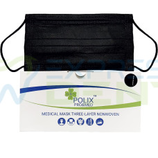 Маска захисна тришарова Polix PRO&MED ЧОРНА, 50шт.